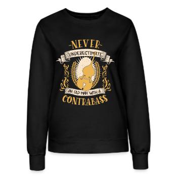 Kontrabass Musiker Streichinstrument Geschenk - Frauen Sweatshirt - Schwarz - Vorne - AI Model Female 172 light (172cm)