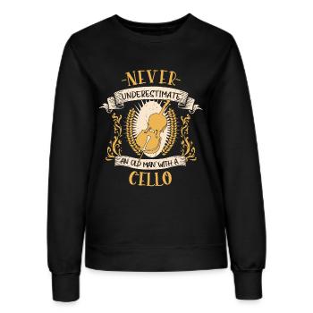 Cello Musiker Streichinstrument Geschenk - Frauen Sweatshirt - Schwarz - Vorne - AI Model Female 172 light (172cm)