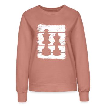 Schachfiguren Zeichnung - Frauen Sweatshirt - Altrosa - Vorne - AI Model Female 172 dark (172cm)