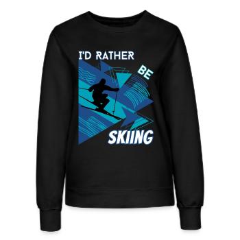 I'd Rather Ski - Ski Wintersportler Skifahrer - Frauen Sweatshirt - Schwarz - Vorne - AI Model Female 172 light (172cm)