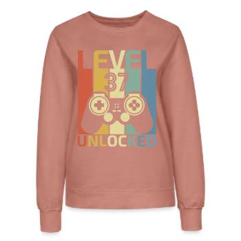 Level 37 freigeschaltet Lustiger Videospieler 37. Geburtstag - Frauen Sweatshirt - Altrosa - Vorne - AI Model Female 172 dark (172cm)