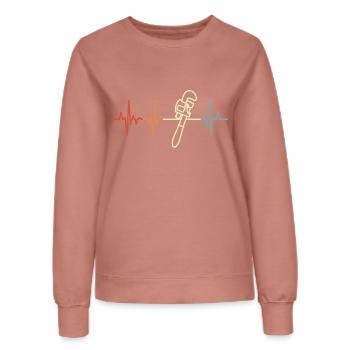 Clé à pipe Palpitations cardiaques - Sweat Femme - rose poudré - Devant - AI Model Female 172 dark (172cm)