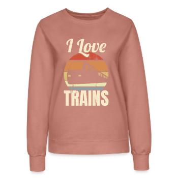 L’amour du chemin de fer - Sweat Femme - rose poudré - Devant - AI Model Female 172 dark (172cm)