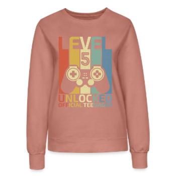 Level 5 Freigeschaltet offizieller Teenager - Frauen Sweatshirt - Altrosa - Vorne - AI Model Female 172 dark (172cm)