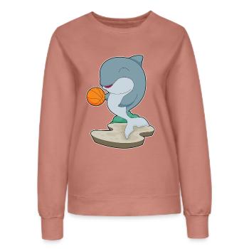 Delfin Basketballspieler Basketball - Frauen Sweatshirt - Altrosa - Vorne - AI Model Female 172 dark (172cm)