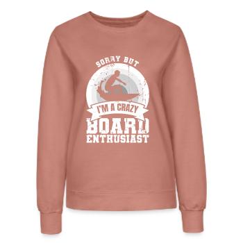Blague sur le surfeur de vagues - Sweat Femme - rose poudré - Devant - AI Model Female 172 dark (172cm)