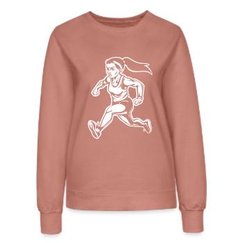 Läuferin Skizze - Frauen Sweatshirt - Altrosa - Vorne - AI Model Female 172 dark (172cm)