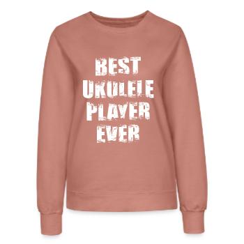 Meilleur joueur de ukulélé de tous les temps - Sweat Femme - rose poudré - Devant - AI Model Female 172 dark (172cm)