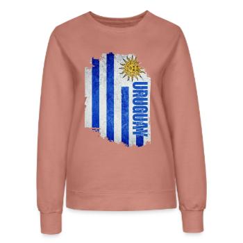 Vertikale Uruguay-Flagge, uruguayischer Stolz - Frauen Sweatshirt - Altrosa - Vorne - AI Model Female 172 dark (172cm)