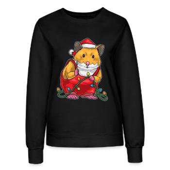 Hamster Weihnachten Handwerker - Frauen Sweatshirt - Schwarz - Vorne - AI Model Female 172 light (172cm)