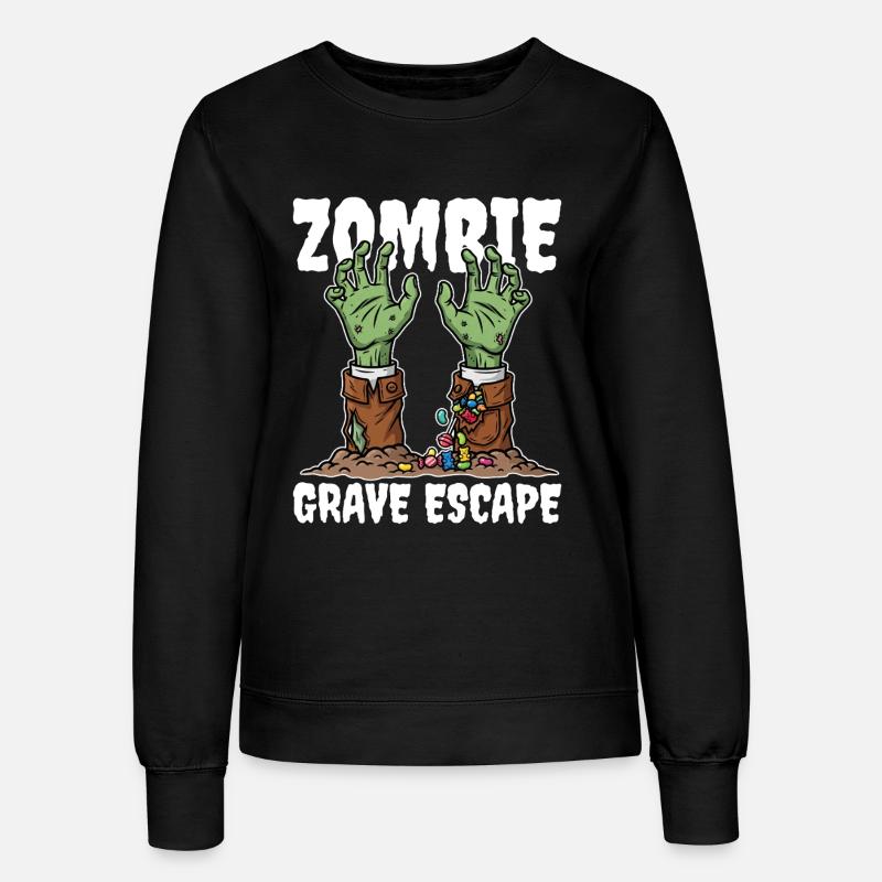 ZOMBIE_GRAVE_ESCAPE - Frauen Sweatshirt - Schwarz