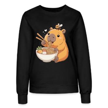 Capybara Ramen Kawaii Anime Nudel Japan - Frauen Sweatshirt - Schwarz - Vorne - AI Model Female 172 light (172cm)