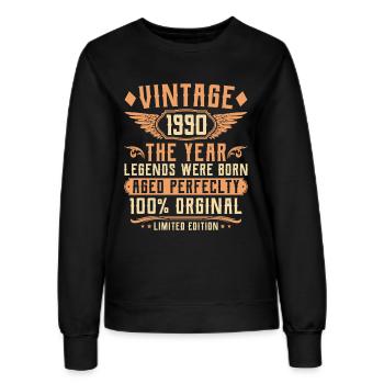 35th Birthday Vintage - Year 1990 - Women’s Sweatshirt - black - Front - AI Model Female 172 light (172cm)