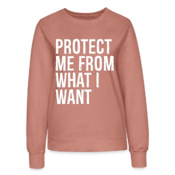 me protéger de ce que je veux - Sweat Femme - rose poudré - Devant - AI Model Female 172 dark (172cm)