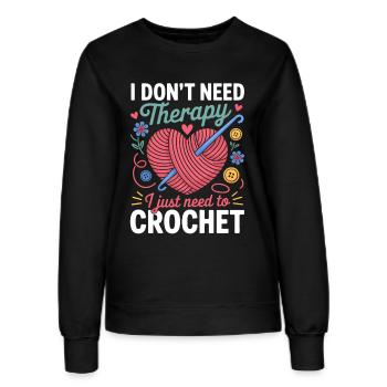 Du crochet de cœur de fil au lieu de la thérapie - Sweat Femme - noir - Devant - AI Model Female 172 light (172cm)