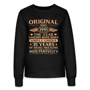 Original 1991 Millésime - 35ème Anniversaire - Sweat Femme - noir - Devant - AI Model Female 172 light (172cm)