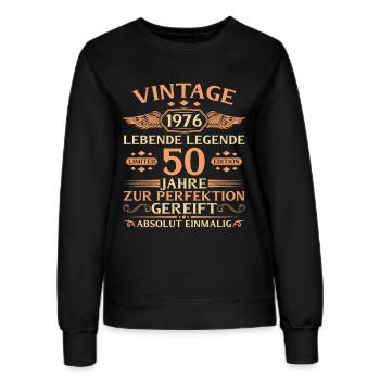 50e anniversaire Année 1976 - Sweat Femme - noir - Devant - AI Model Female 172 light (172cm)