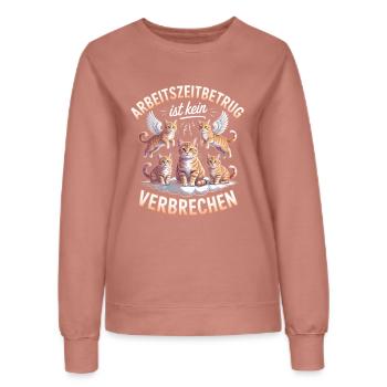La fraude au temps de travail n’est pas un crime Bootleg de l’an 2000 - Sweat Femme - rose poudré - Devant - AI Model Female 172 dark (172cm)