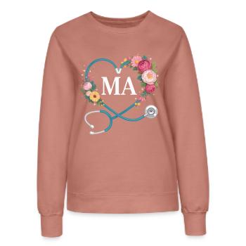 Blumenherz Stethoskop MA - Frauen Sweatshirt - Altrosa - Vorne - AI Model Female 172 dark (172cm)