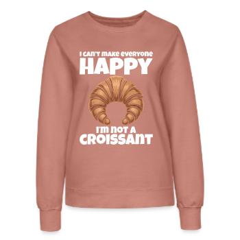 Tout le monde ne m’aime pas – je ne suis pas un croissant - Sweat Femme - rose poudré - Devant - AI Model Female 172 dark (172cm)