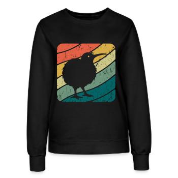 New Zealand Cute Kiwi Bird Retro Vintage NZ - Women’s Sweatshirt - black - Front - AI Model Female 172 light (172cm)