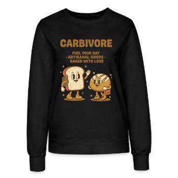 Pain au levain à la pâte Carbivore Alimente votre journée - Sweat Femme - noir - Devant - AI Model Female 172 light (172cm)