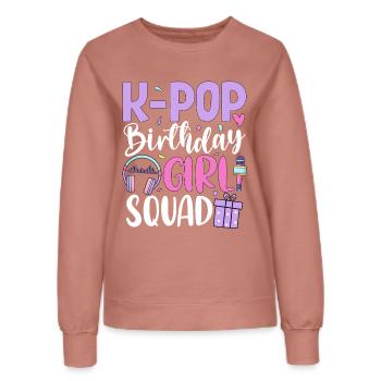 K Pop Birthday Girl Squad - Frauen Sweatshirt - Altrosa - Vorne - AI Model Female 172 dark (172cm)