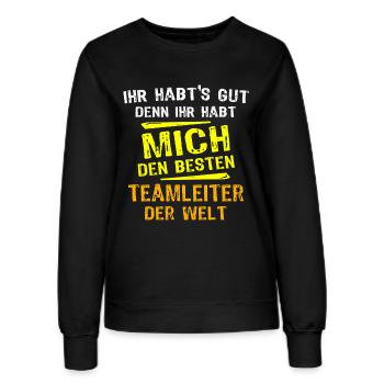 Teamleiter Geschenk - Frauen Sweatshirt - Schwarz - Vorne - AI Model Female 172 light (172cm)