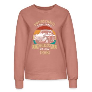 Unterschätze nie einen alten Mann mit Trabi - Frauen Sweatshirt - Altrosa - Vorne - AI Model Female 172 dark (172cm)