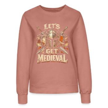 Mittelalterfest Mittelaltermarkt Lets Get Medieval - Frauen Sweatshirt - Altrosa - Vorne - AI Model Female 172 dark (172cm)