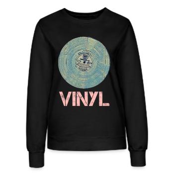 Vinyl Schallplatte für Retro Disco Vintage Freunde - Frauen Sweatshirt - Schwarz - Vorne - AI Model Female 172 light (172cm)