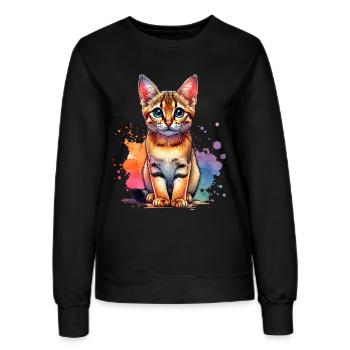 Savannah Cat Gift - Women’s Sweatshirt - black - Front - AI Model Female 172 light (172cm)