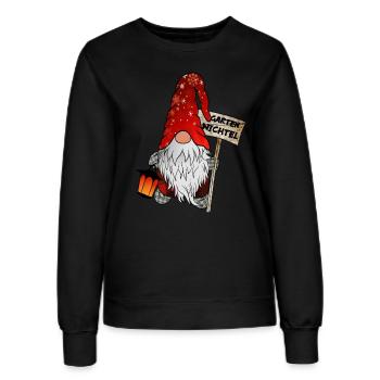 Garten Wichtel – Weihnachtsgnom - Frauen Sweatshirt - Schwarz - Vorne - AI Model Female 172 light (172cm)