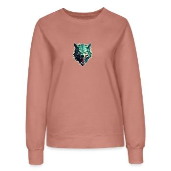Wolf - Illustration - Frauen Sweatshirt - Altrosa - Vorne - AI Model Female 172 dark (172cm)