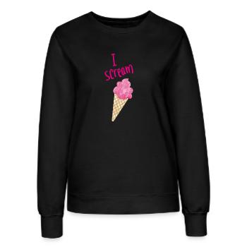 I scream Icecream Eiscreme Eis Fan coole Sprüche - Frauen Sweatshirt - Schwarz - Vorne - AI Model Female 172 light (172cm)