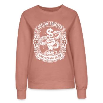 Ouvrier hors-la-loi écrase le poing du serpent fiscal - Sweat Femme - rose poudré - Devant - AI Model Female 172 dark (172cm)