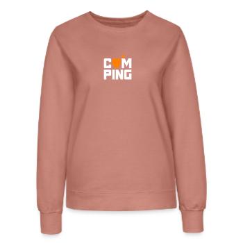 Camping Spatz Heart Camper Cool Quotes Fan Holiday - Women’s Sweatshirt - dusky rose - Front - AI Model Female 172 dark (172cm)