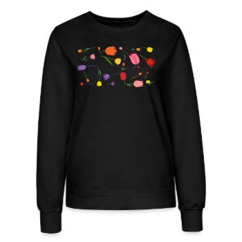 Blumen - Frauen Sweatshirt - Schwarz - Vorne - AI Model Female 172 light (172cm)