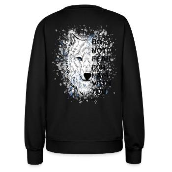Religiöses Zitat Bibelvers - Frauen Sweatshirt - Schwarz - Hinten - AI Model Female 172 light (172cm)