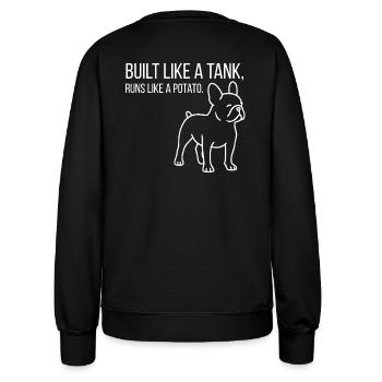 Short nose, big mouth – French Bulldog - Women’s Sweatshirt - black - Back - AI Model Female 172 light (172cm)