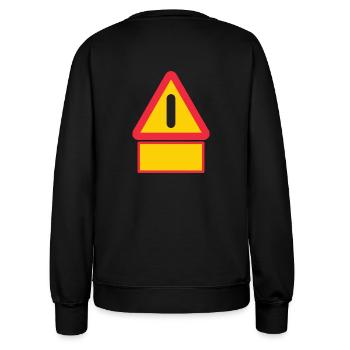 Achtung: Sonstige Gefahr - 2 Zeilen eigener Text! Straßenschild - Frauen Sweatshirt - Schwarz - Hinten - AI Model Female 172 light (172cm)