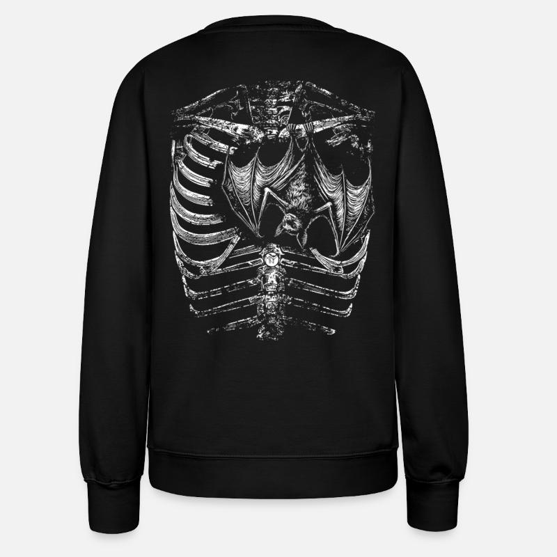 X-Ray Skeleton Body with Bat - Women’s Sweatshirt - black