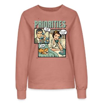 Katzenliebhaberin Priorität Katzen Mama Lustig - Frauen Sweatshirt - Altrosa - Vorne - AI Model Female 172 dark (172cm)