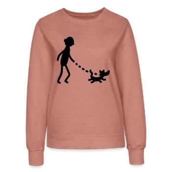 Dog Walking Dog - Women’s Sweatshirt - dusky rose - Front - AI Model Female 172 dark (172cm)