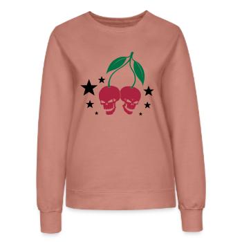 Cherry Skulls - Frauen Sweatshirt - Altrosa - Vorne - AI Model Female 172 dark (172cm)