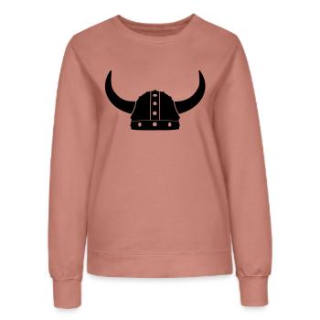 Casque de viking Comik - Sweat Femme - rose poudré - Devant - AI Model Female 172 dark (172cm)