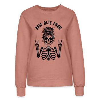 Böse alte Frau - Frauen Sweatshirt - Altrosa - Vorne - AI Model Female 172 dark (172cm)