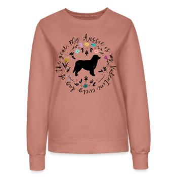 Mon Aussie est mon Valentin tous les jours de l’année - Sweat Femme - rose poudré - Devant - AI Model Female 172 dark (172cm)