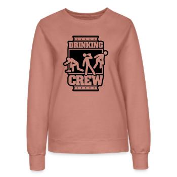 drinking_crew_fr1 - Frauen Sweatshirt - Altrosa - Vorne - AI Model Female 172 dark (172cm)