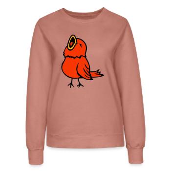 Budgie, songbird, sparrow, bird, chirp, cute - Women’s Sweatshirt - dusky rose - Front - AI Model Female 172 dark (172cm)